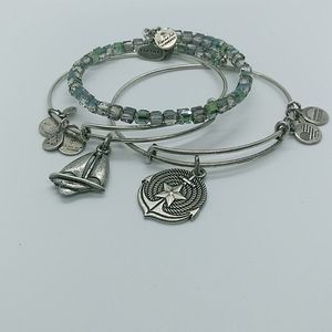 Alex and Ani 3 Bangle Ocean Theme Set